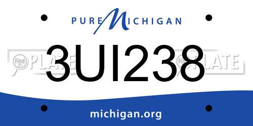 3UI238 Michigan License Plate