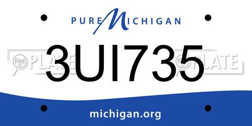 3UI735 Michigan License Plate
