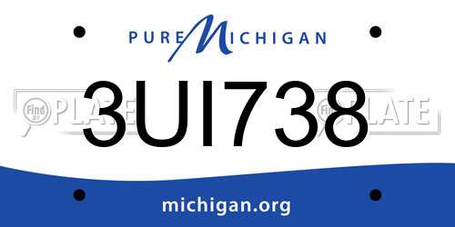 3UI738 Michigan License Plate