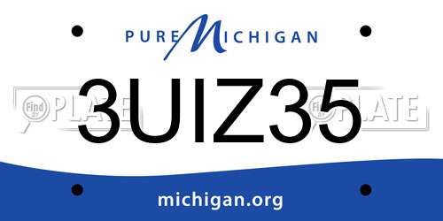 3UIZ35 Michigan License Plate