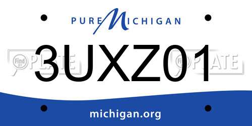 3UXZ01 Michigan License Plate