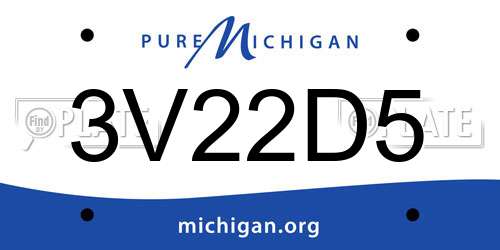 3V22D5 Michigan License Plate