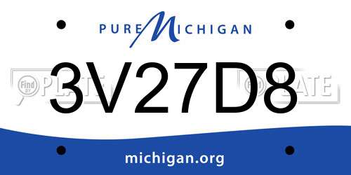 3V27D8 Michigan License Plate