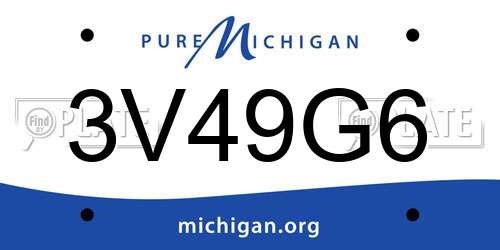 3V49G6 Michigan License Plate