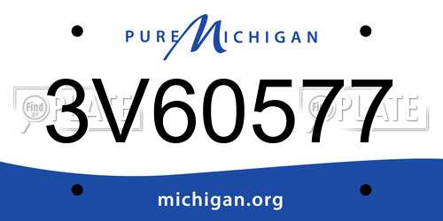3V60577 Michigan License Plate