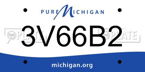 3V66B2 Michigan License Plate