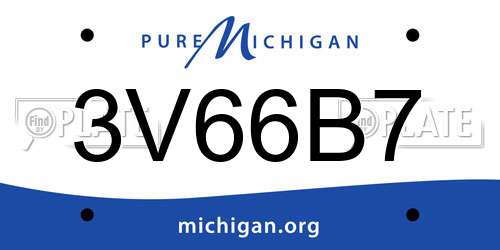 3V66B7 Michigan License Plate