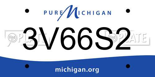 3V66S2 Michigan License Plate