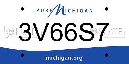 3V66S7 Michigan License Plate