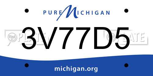3V77D5 Michigan License Plate