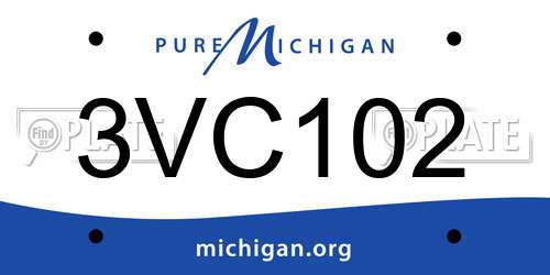 3VC102 Michigan License Plate