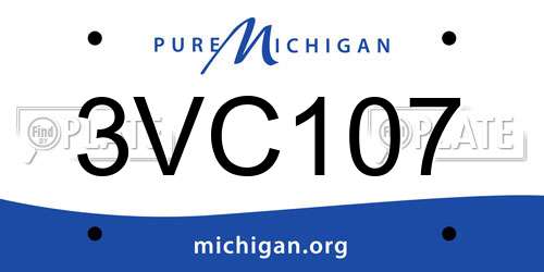 3VC107 Michigan License Plate