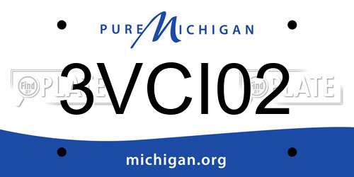 3VCI02 Michigan License Plate