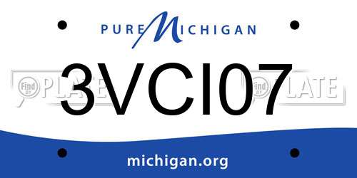 3VCI07 Michigan License Plate