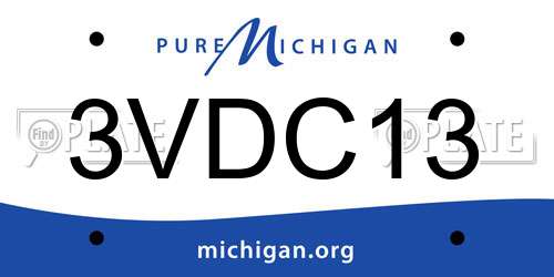3VDC13 Michigan License Plate