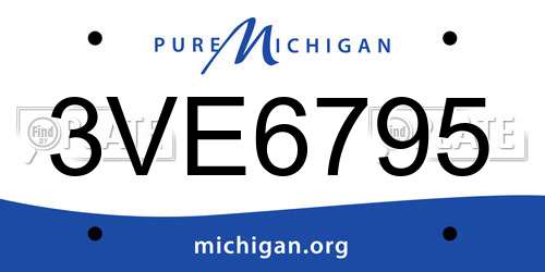 3VE6795 Michigan License Plate