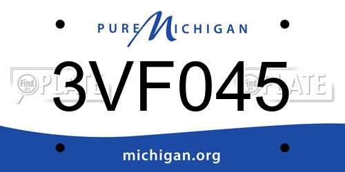 3VF045 Michigan License Plate