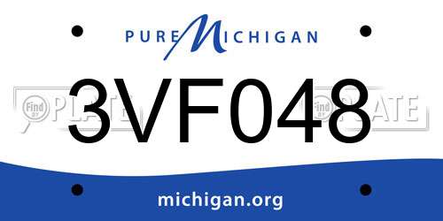 3VF048 Michigan License Plate