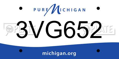 3VG652 Michigan License Plate