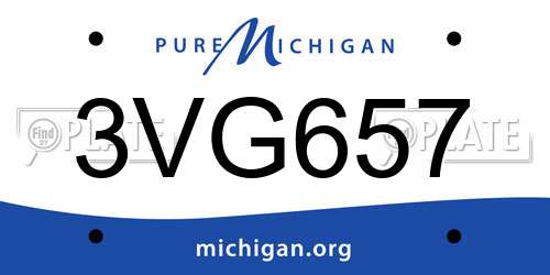 3VG657 Michigan License Plate