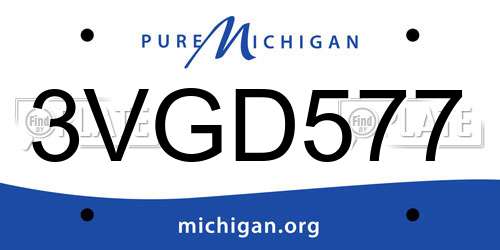 3VGD577 Michigan License Plate