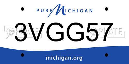 3VGG57 Michigan License Plate