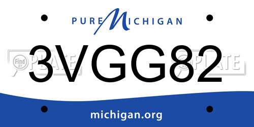3VGG82 Michigan License Plate