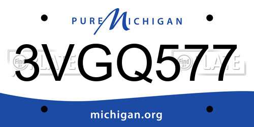3VGQ577 Michigan License Plate