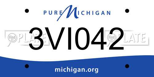 3VI042 Michigan License Plate