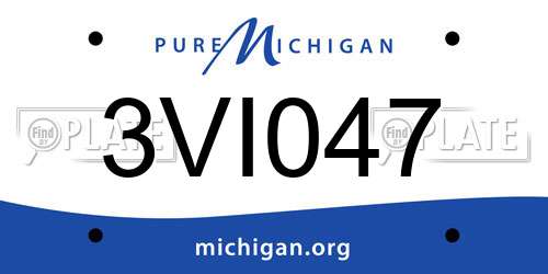 3VI047 Michigan License Plate