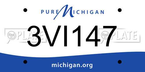 3VI147 Michigan License Plate