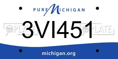 3VI451 Michigan License Plate