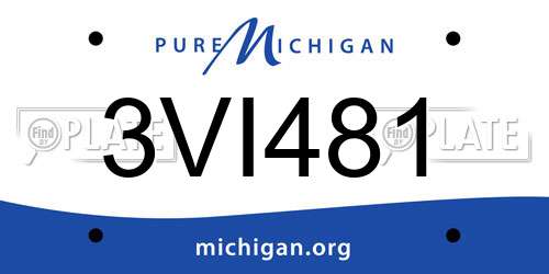 3VI481 Michigan License Plate