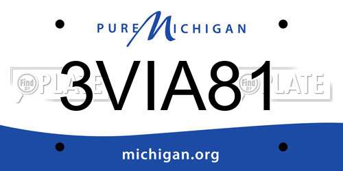 3VIA81 Michigan License Plate