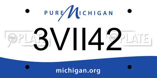 3VII42 Michigan License Plate