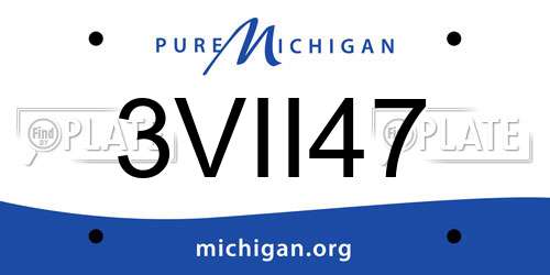 3VII47 Michigan License Plate