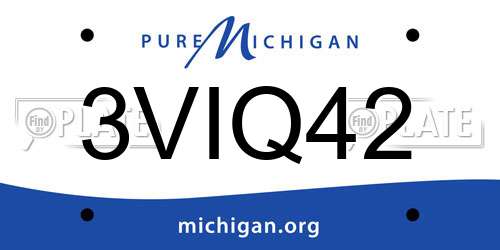 3VIQ42 Michigan License Plate
