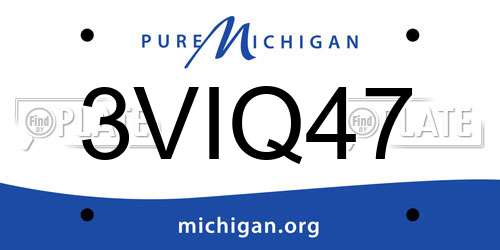 3VIQ47 Michigan License Plate