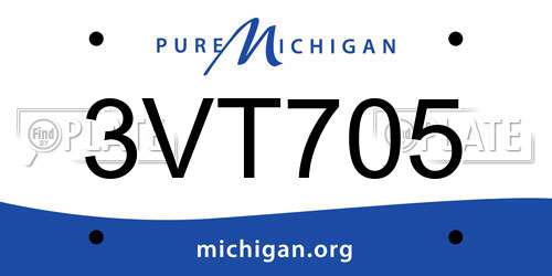 3VT705 Michigan License Plate