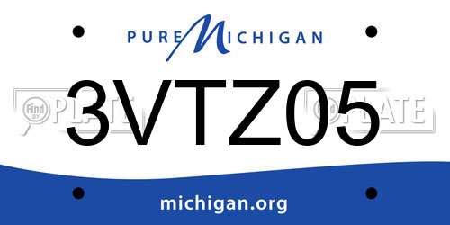 3VTZ05 Michigan License Plate
