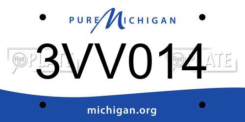 3VV014 Michigan License Plate