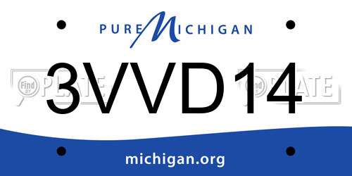3VVD14 Michigan License Plate