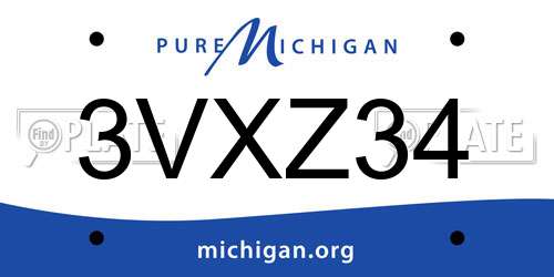 3VXZ34 Michigan License Plate
