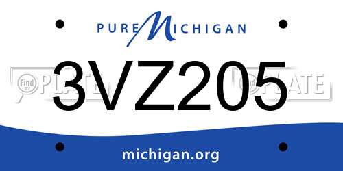 3VZ205 Michigan License Plate