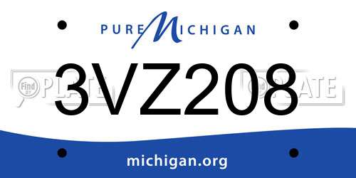3VZ208 Michigan License Plate