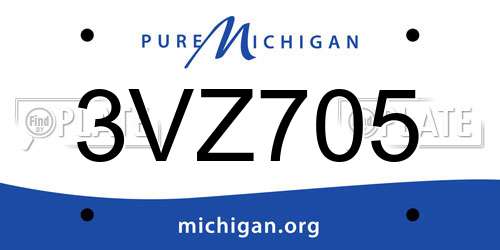 3VZ705 Michigan License Plate