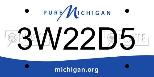 3W22D5 Michigan License Plate