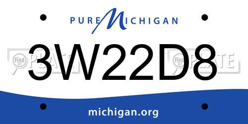 3W22D8 Michigan License Plate