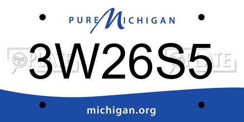 3W26S5 Michigan License Plate