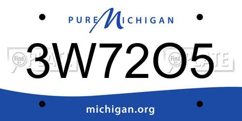 3W72O5 Michigan License Plate